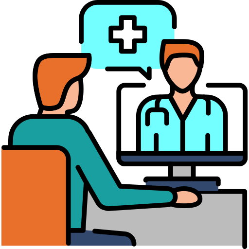 A doctor consulting with a patient in a clinical setting
